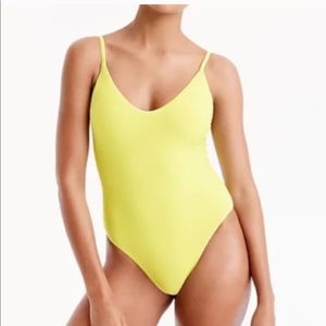 NWT J Crew neon yellow one piece